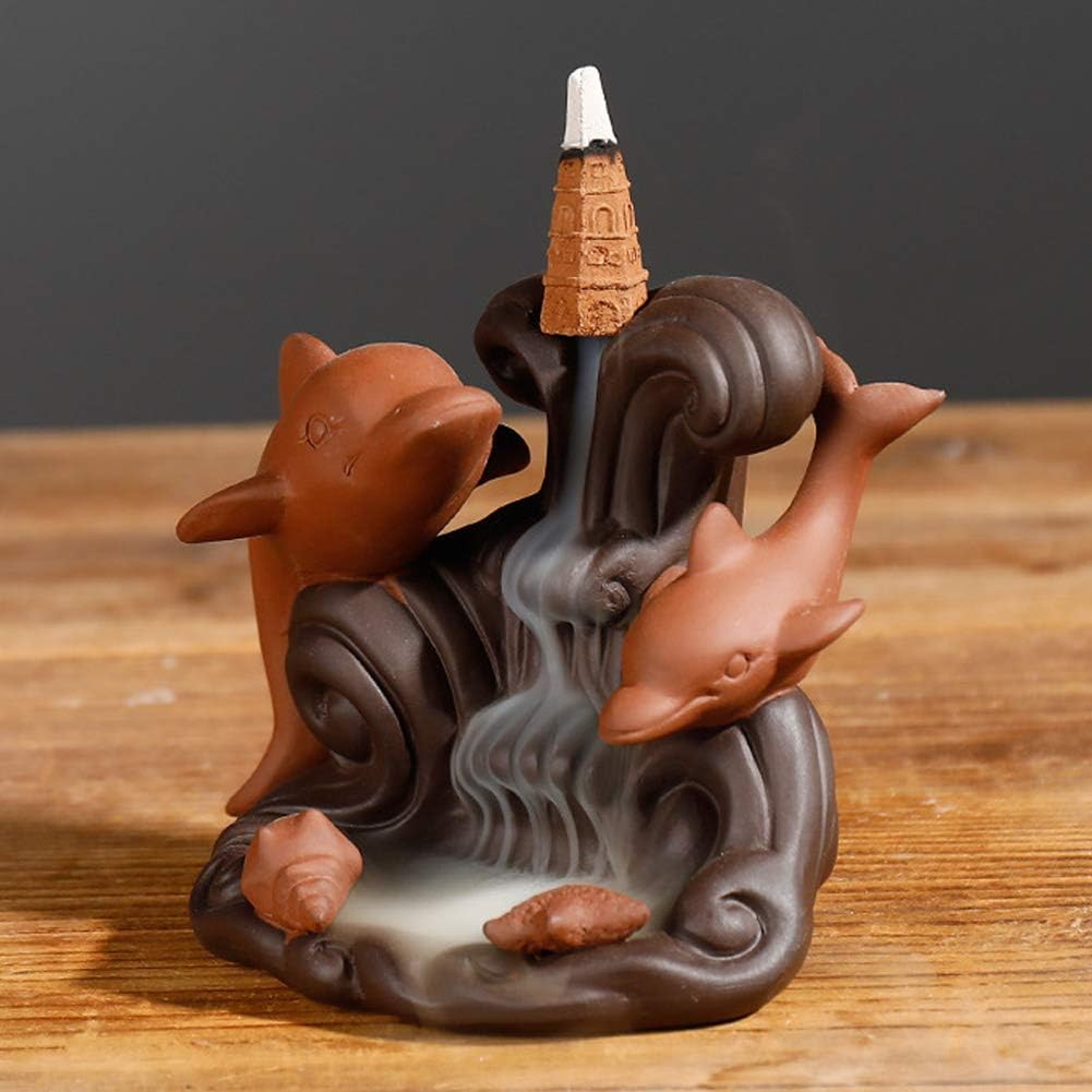 Backflow Incense Burner Waterfall Incense Burner Backflow Incense Burner Dolphin Ornament Backflow Incense Burner