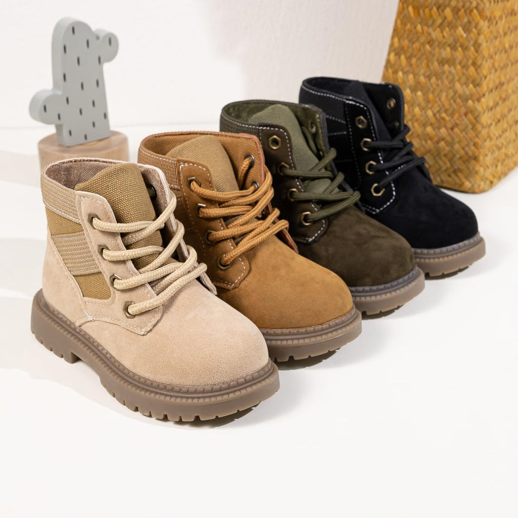 Toddler Boys Girls Boots Kids Work Boots Winter Snow Boot Lace Up Hiking Outdoor Shoes (Toddler/little Kid)