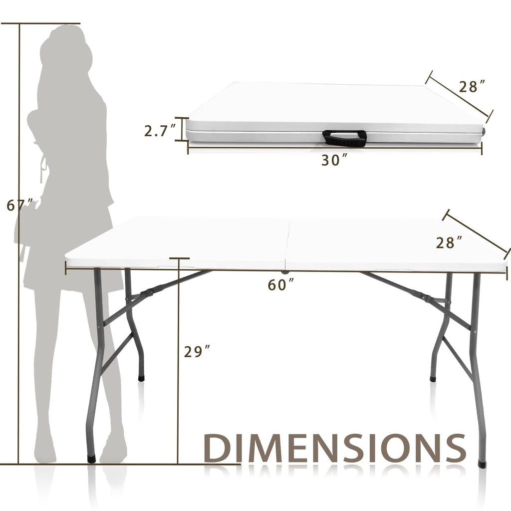 5FT Folding Table, Versatile Foldable Table, Portable