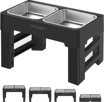 Raised Dog Bowls 4 Height Adjustable Elevated Bowl Stand
