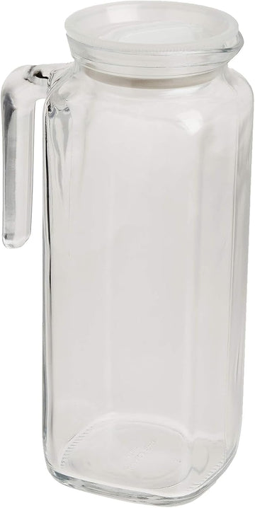 Glass Frigoverre Jug With Airtight Lid 33.75oz : Clear Pitcher With Hermetic Sealing, Easy Pour Spout & Handle - For