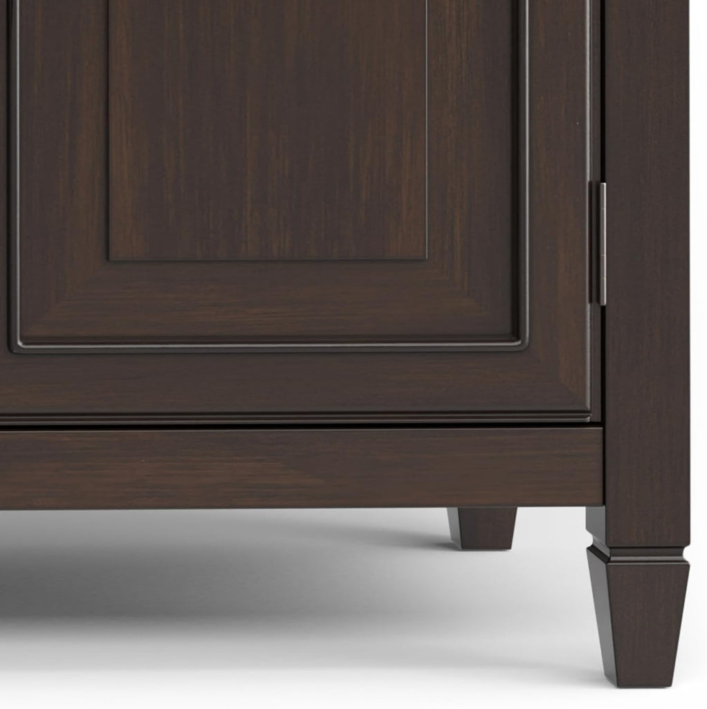 Connaught Buffet - 67 inch Wide Solid Wood 4 Door Sideboard Cabinet in Dark Chestnut Brown