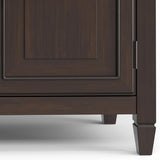 Connaught Buffet - 67 inch Wide Solid Wood 4 Door Sideboard Cabinet in Dark Chestnut Brown