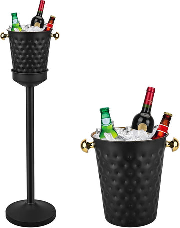 Champagne Bucket with Stand,5L Ice Bucket with Stand,Wine Chiller Bucket,Stainless Steel Champagne Stand for Wedding