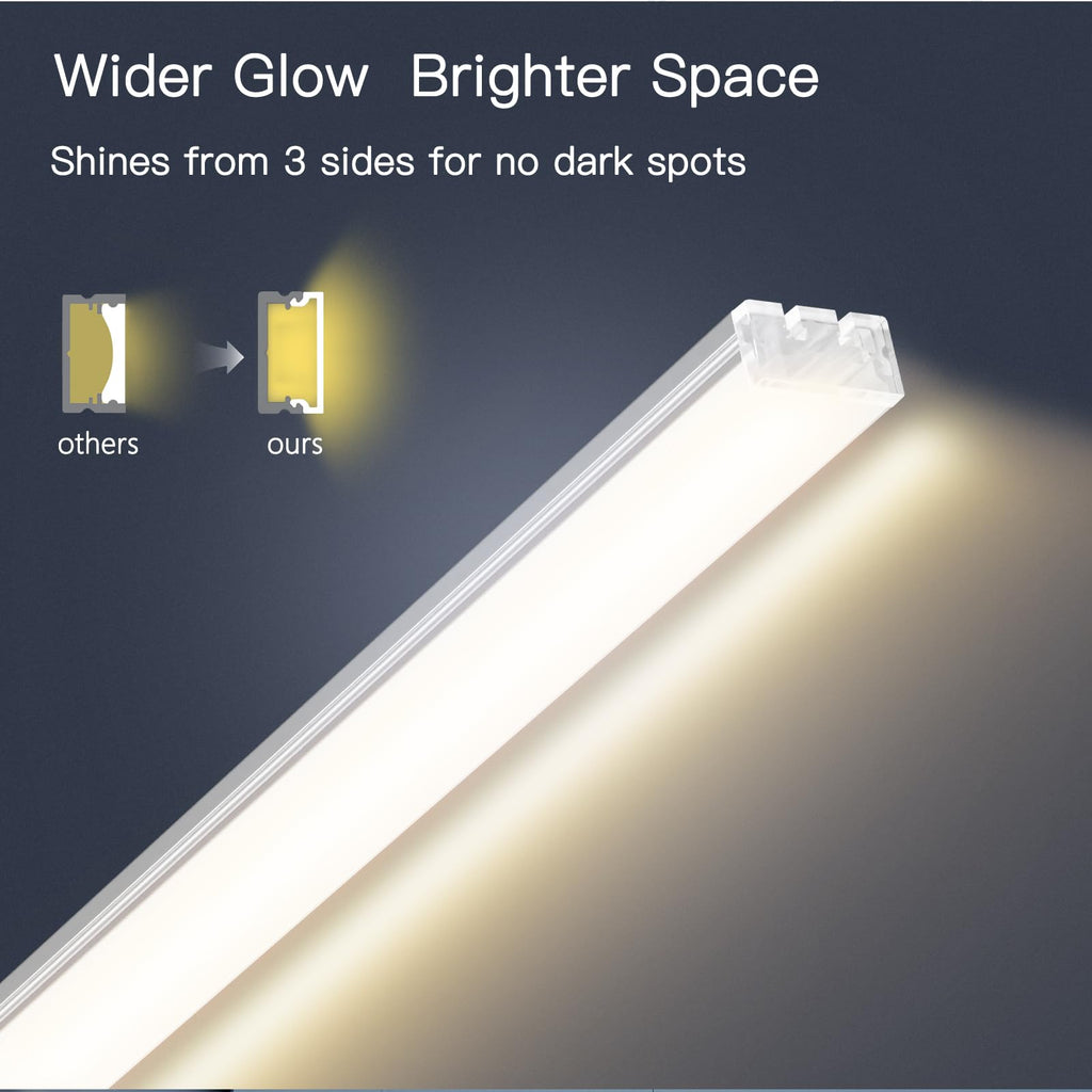 Under Cabinet LED Lighting Bars, 6-Pack, Plug-in, Dimmable
