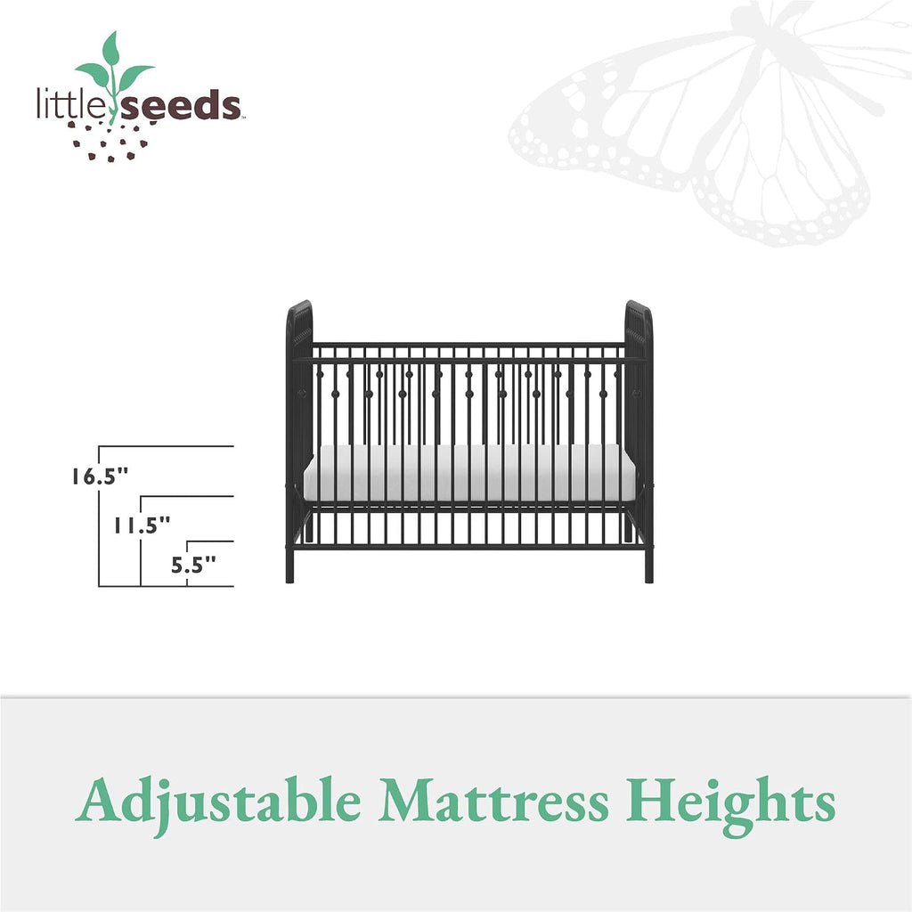 Monarch Hill Ivy Metal Baby Crib, Black