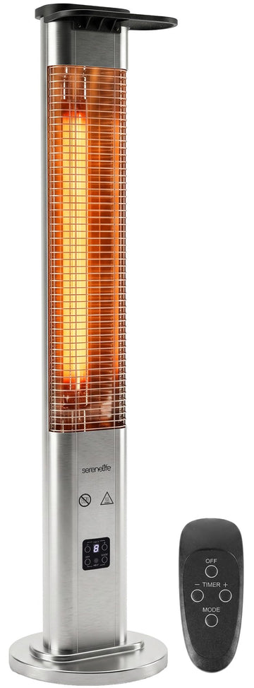 Outdoor Electric Patio Heater - 900W Infrared Heater with Remote, Aluminum Reflector, Waterproof Design, IP65