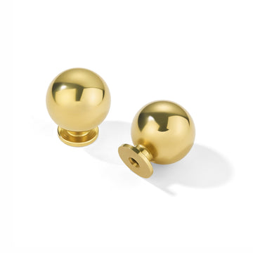 10 Pack 100% Solid Unlacquered Brass Cabinet Knobs Round Ball Real Brass Knobs for Dresser Drawer 1-1/4 Inch Diameter