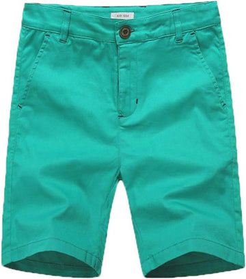 Boys Shorts - Flat Front Shorts with Adjustable Waist,Chino Shorts for Boys,6 Colors to Choose