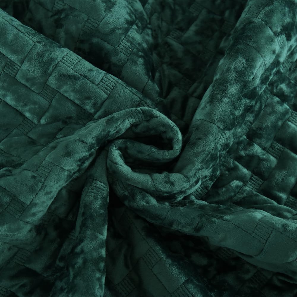 Velvet Bedspread Quilt Coverlet Bedding Sets, Turquoise