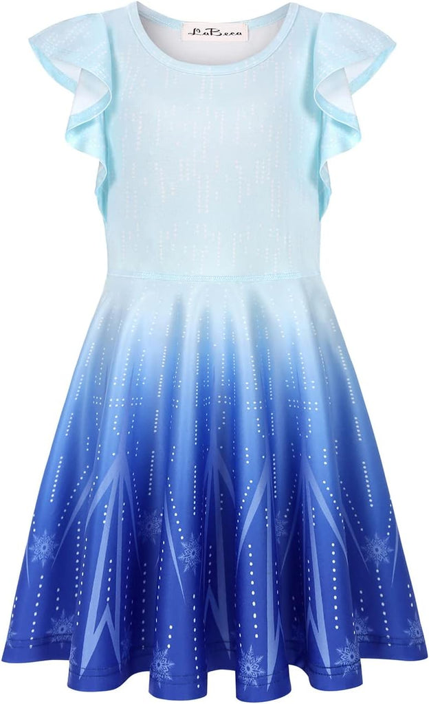 Girls Unicorn Mermaid Twirly Casual Dress for Kids
