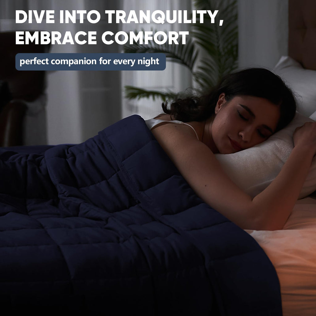 Weighted Throw Blanket for Adults 20lbs Queen Size, 60" x 80", Blue