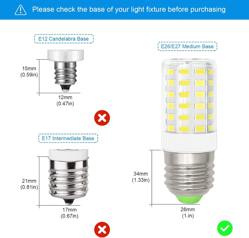 E26 LED Medium Base Screw LED Refrigerator Light Bulb Appliance Bulb 7W