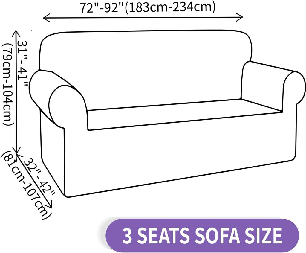 Super Stretch Couch Cover (72"-92") Universal Sofa Covers with Elastic Bottom, Dog Cat Pets Friendly Washable