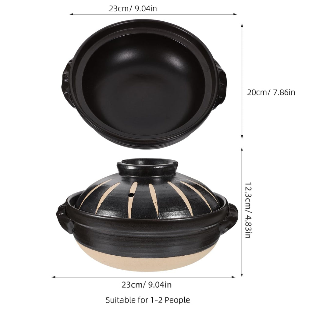 Japanese Donabe Ceramic Hot Pot: Casserole Earthenware Clay Pot Japanese Cooking Donabe Ceramic Casserole Pot Stock