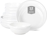 Verso 12-Piece Dinnerware Set Porcelain, White