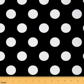 Cute Polka Dot Fabric by The Yard Black White Upholstery Fabric Geometric Plaid Waterproof Indoor Outdoor Decor for