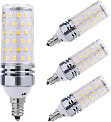 4Pack 12W LED Corn Light Bulb, Mini Corn Bulb, 100 Watt Equivalent, Cool White 6000K, 1100LM E12 Base, for Garage