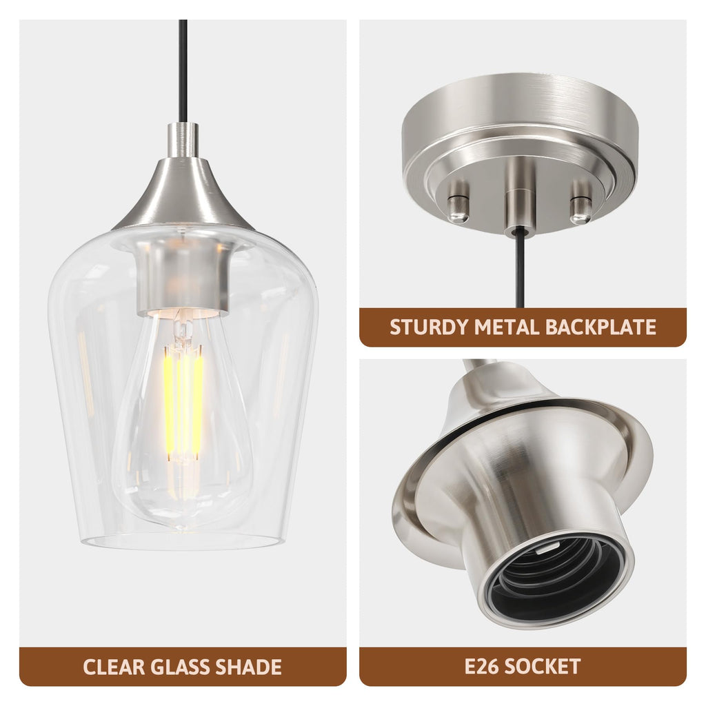 Nickel Pendant Light Island, Set of 3