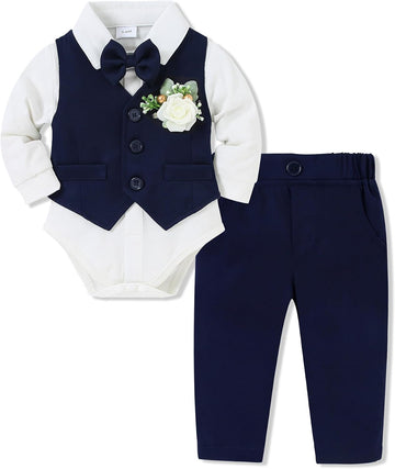 Baby Boy Baptism Outfit Suit Set Christening Formal