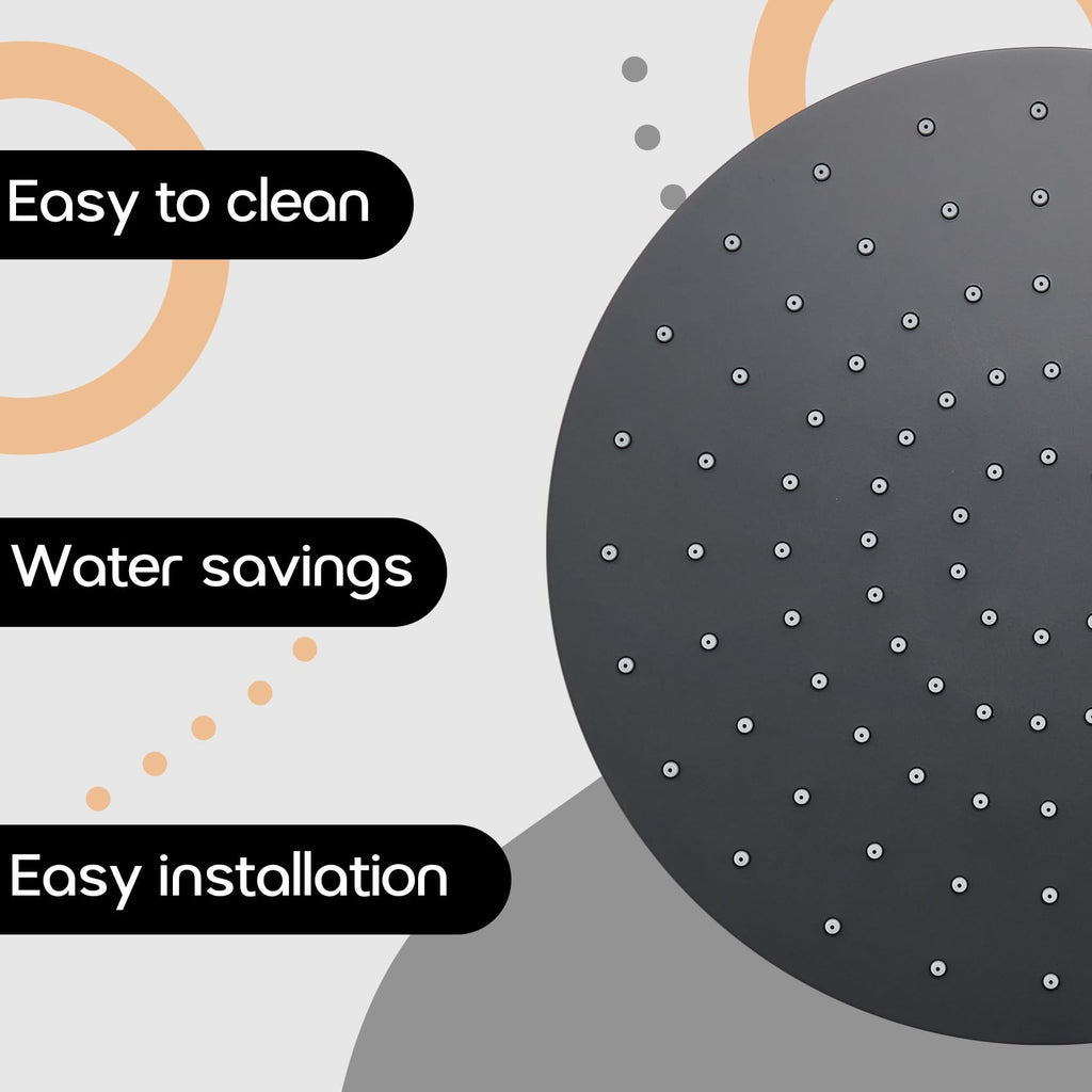 Rained Waterfall Shower Head 10-inch Large Overhead Showerhead High Flow 2.5 GPM with Adjustable Swivel Ball Joint