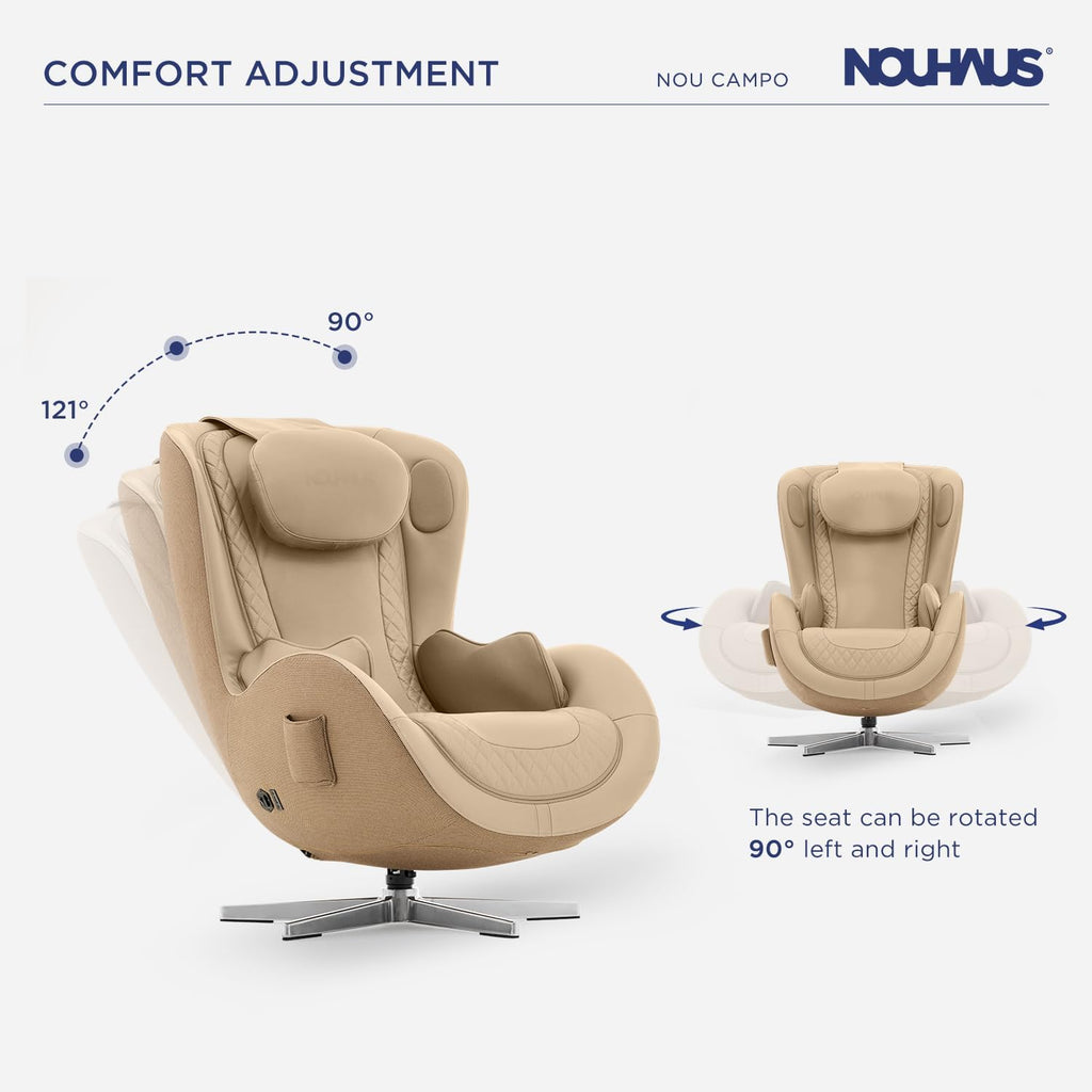 NOU Campo Massage Chair Full Body with Ottoman, Zero Gravity | 3D Massage, Dual Sound Systems, Heated Massaging