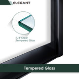 Double Sliding Shower Door 48 in. W x 72 in. H, Semi-Frameless Glass Shower Screen Panel 1/4" Clear Glass