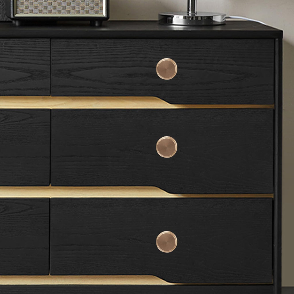 30 Pack Kitchen Cabinet Knobs Matte Black and Champagne Bronze Cabinet Knobs Black Knurled Drawer Knobs Kitchen