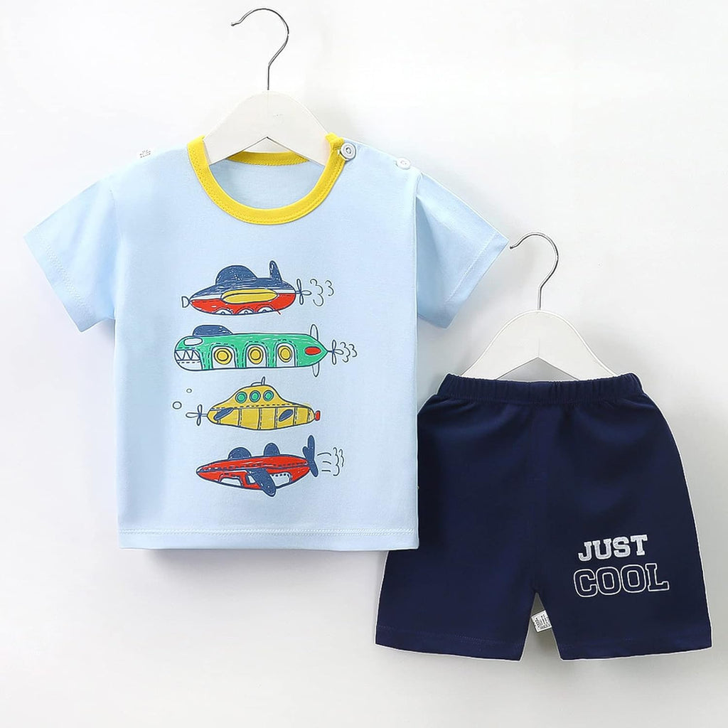 Baby Toddler Boys 4pcs T-shirts and Shorts Set Summer Outfits