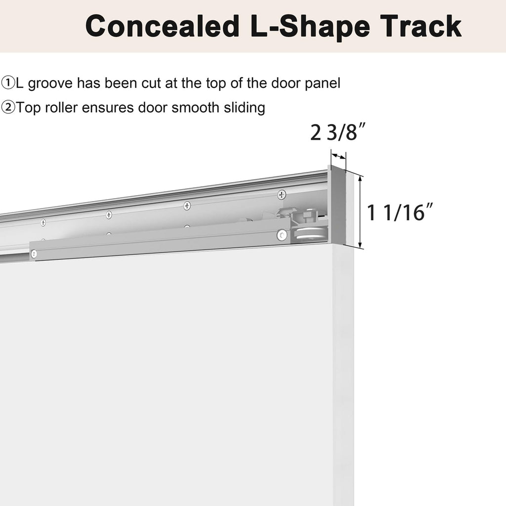 36"x84" Concealed Sliding Barn Door with Soft Close Hardware Kits