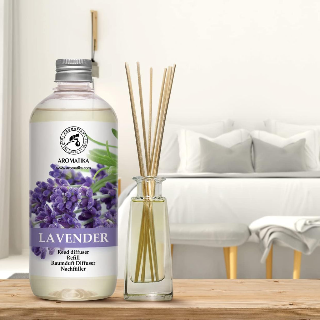 Lavender Reed Diffuser Refill 17 Fl Oz - 500ml - Lavanda Refill - Wardrobe Freshener - Home Fragrance Oil - Air - Set of 17