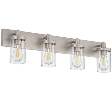 Brushed Nickel Bathroom Light Fixtures 4 Lights Vanity Light Lighting Fixtures Over Mirror(Exclude Bulb)