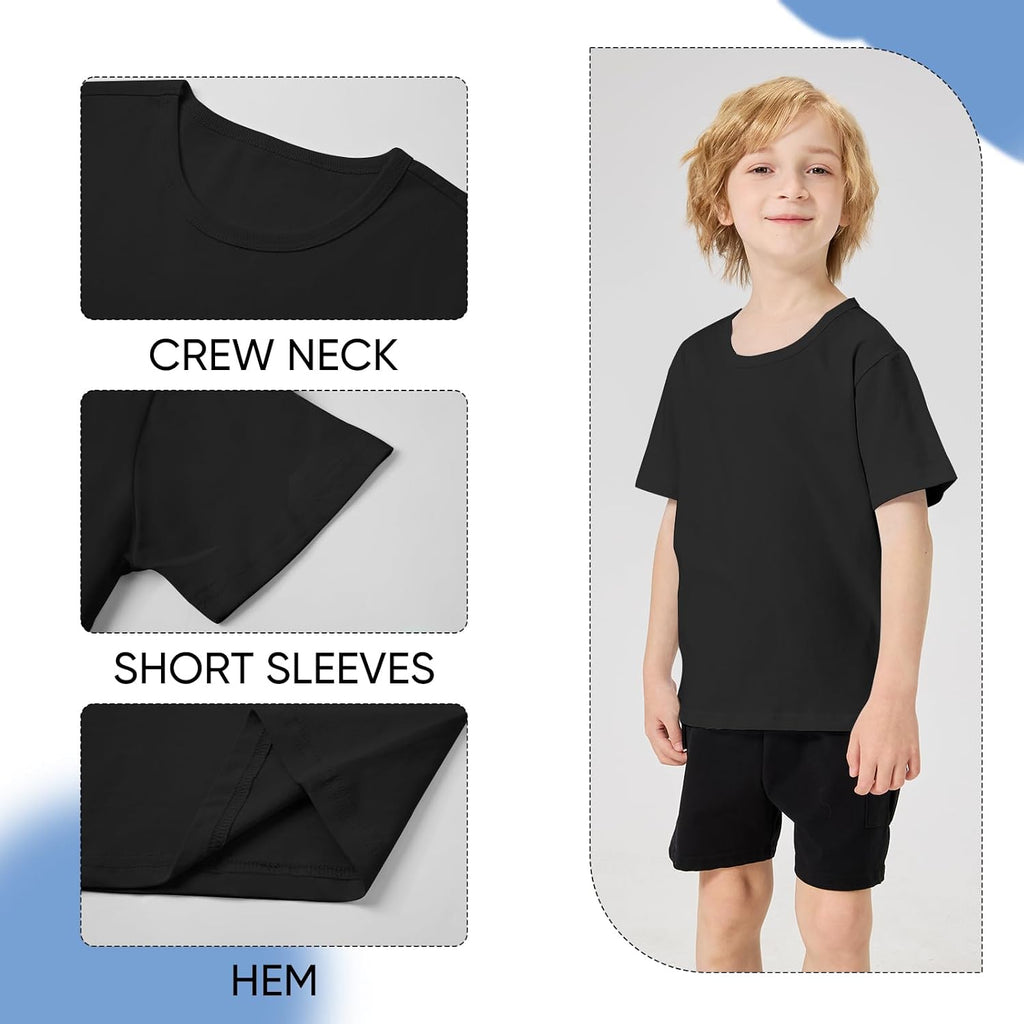 Pack Boys Shirts Cotton Short Sleeve Tops Kids T Shirts for Boy