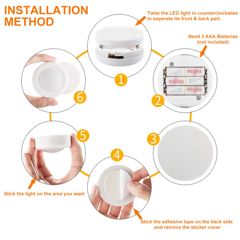 LED Puck Lights - 13 Color RGB, Wireless Remote Control, Battery Powered, Perfect for Under Cabinet & Counter
