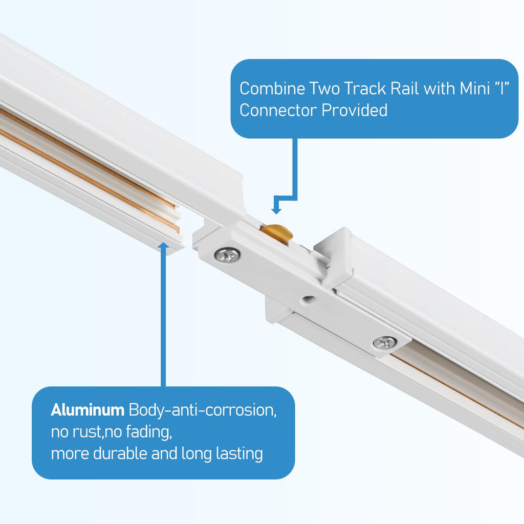 Plug in Track Lighting with Power Cord, 6-Light LED Track Lighting Kit with Track Rail, Modern Kitchen GU10 Track