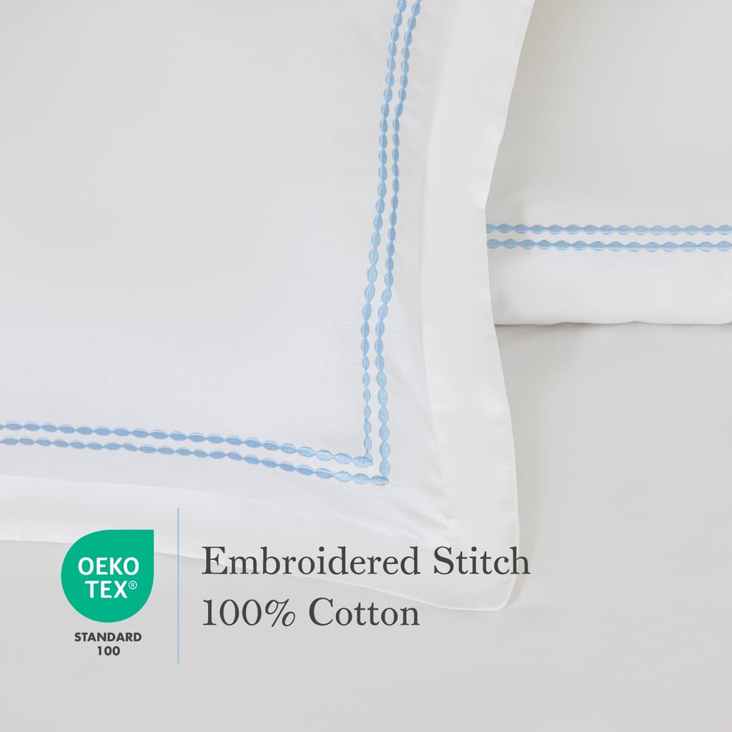 White Duvet Cover Bedding Set 100% Cotton Embroidered 3 Pieces