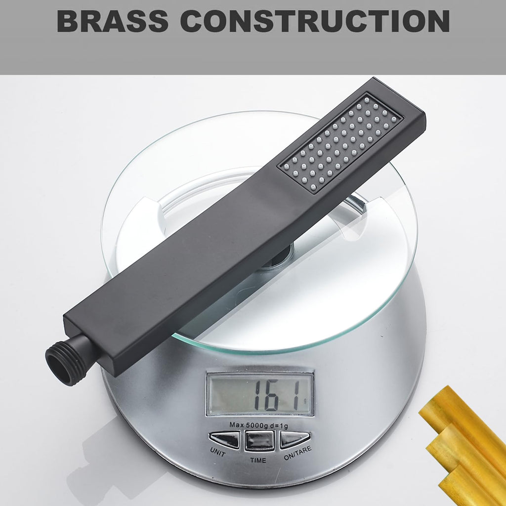 Handheld Shower Head,High Pressure Black Shower Head,Water Saving Detachable Shower Wand with Solid Brass Body and 5