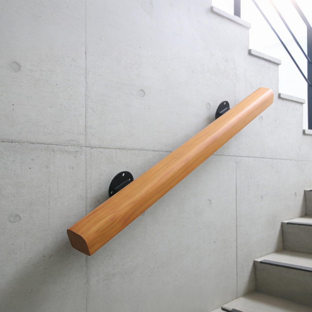 4FT Wood Stair Handrails Wall Mount, Single Piece Staircase Hand Railings
