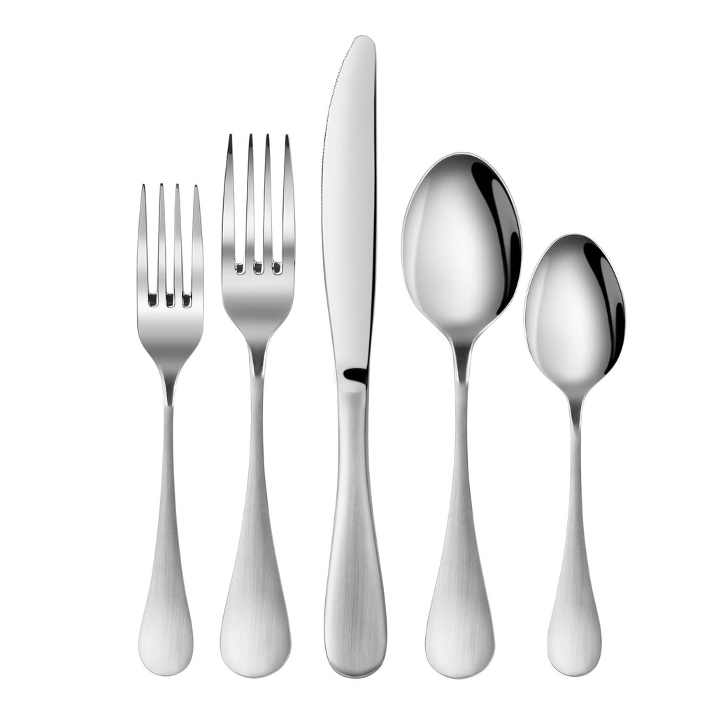 Series Stainless Flatware Set, Window Box, Matte Finish Handle (20-Piece)