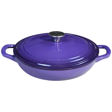Braiser Enameled Cast Iron Braiser 2.25 QT, Cast Iron Braiser Pan with Lid for Bread Baking, Soup & One Pot Meals
