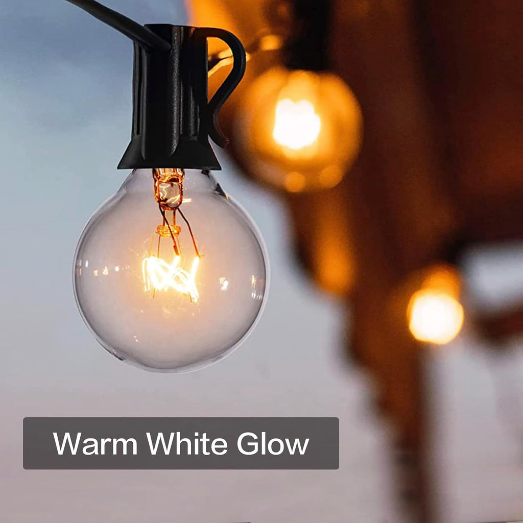 25PK G40 Replacement Bulbs Outdoor 120V 5W Clear Globe, E12 Base