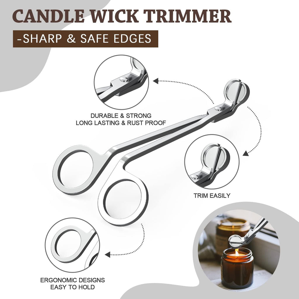 6 in 1 Candle Accessory Set,Candle Wick Trimmer Cutter,Candle Wick Dipper,Candle Wick Snuffer, Rechargeable Candle