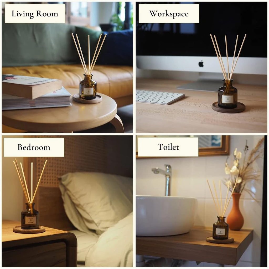 Swiss Château/Inspired by Hilton Reed Diffuser - Home & Bathroom | Fresh Cut Rose, Tangerine, Cedarwood Oil Reed