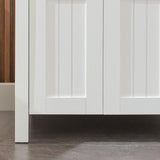 UEV White 24" Bathroom Vanity with Sink Combo,Modern Vanity with Vessel Sink,Stylish Bathroom Vanity Cabinet,Grooved