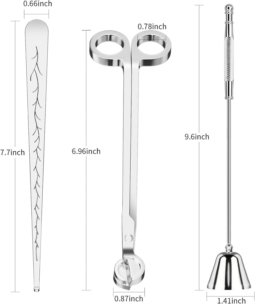 Candle Wick Trimmer, Candle Snuffer and Wick Dipper & Candle Accessory Set, 3 in 1 Candle Care Kit for Candle Lover