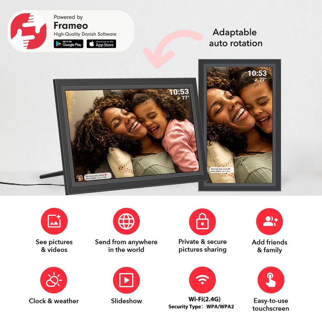 Digital Picture Frame- 15.6inch Digital Photo Frame with 1920 * 1080 IPS Touch Screen HD Disply, Built-in 32GB