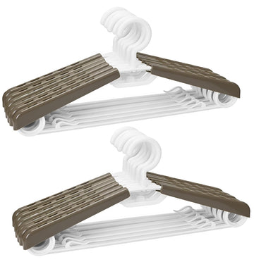 12 Pack Plastic Clothes Hangers, Non Slip Slim Hangers for Closet, Space Saving Clothes Hangers with Pads, Easy Slide