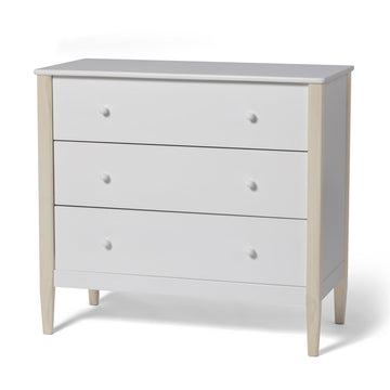 Clover 3 Drawer Dresser, White/Whitewash Natural
