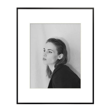 16x20 Black Aluminum Frame with White Mat, Real Glass