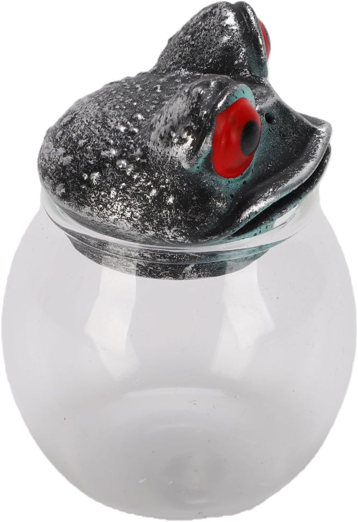 Apothecary Jar Handcrafted Vintage Glass Storage Container with Lid for Tea Spices Condiments, Wide Mouth Sealed